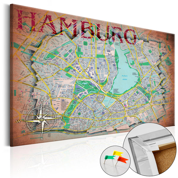 Image en liège - Hambourg [Carte en liège] 120x80cm Erroi acquista