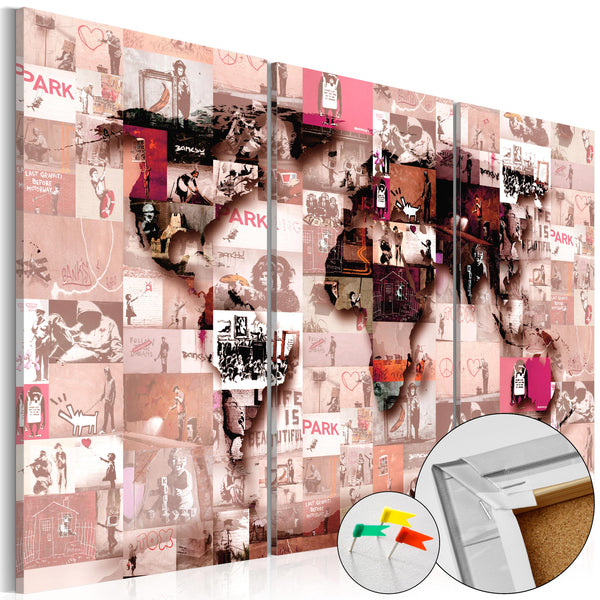 acquista Image en liège - Banksy Graffiti Collage [Carte en liège] 120x80cm Erroi