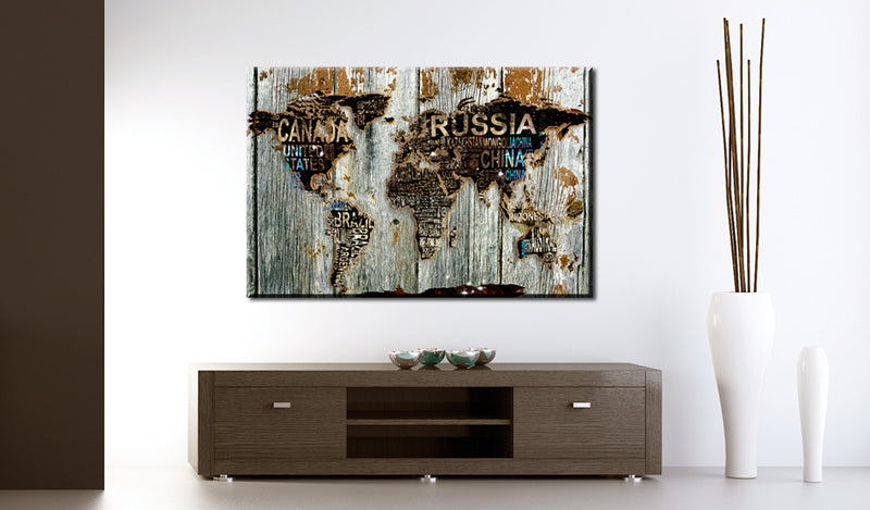 Quadro di Sughero - Wooden Border [Cork Map] 120x80cm Erroi-2