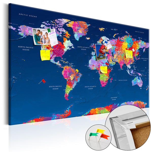 sconto Tableau en Liège - Carte du Monde - Fantaisie Artistique 90x60cm Erroi