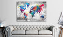 Quadro di Sughero - World Map - Grey Style [Cork Map] 120x80cm Erroi-2