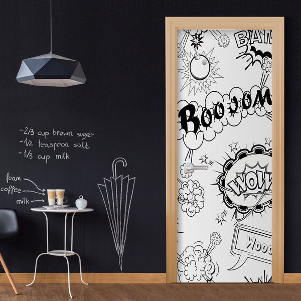 sconto Papier Peint Porte - Style Bande Dessinée 100x210cm Erroi