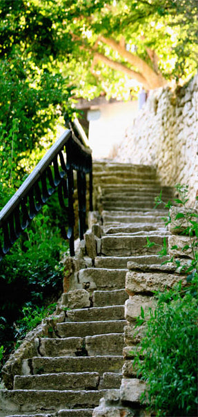 Carta da Parati Fotomurale per Porta - Stony Stairs 90x210 cm Erroi-2