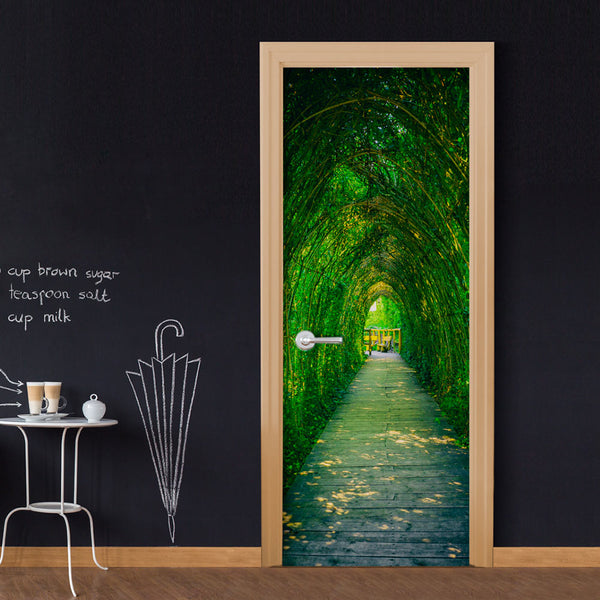 online Papier peint de porte - Couloir vert 80x210cm Erroi