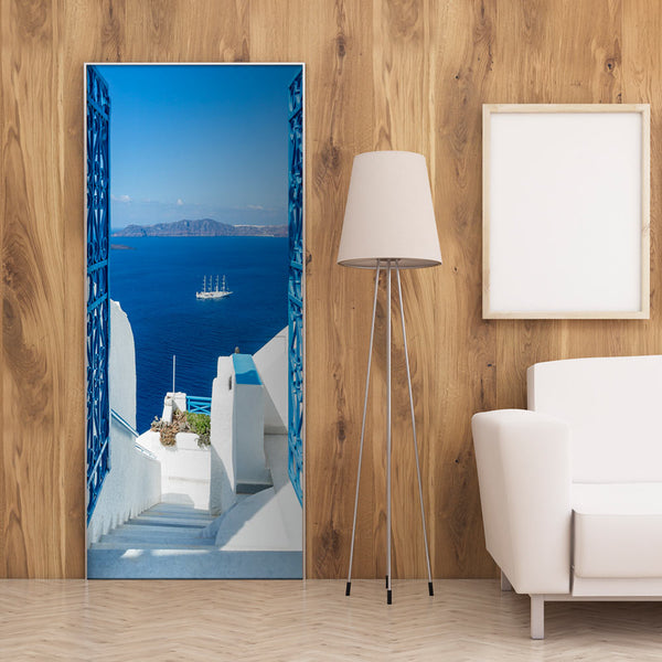 sconto Papier peint de porte - Vacances en Grèce 80x210cm Erroi