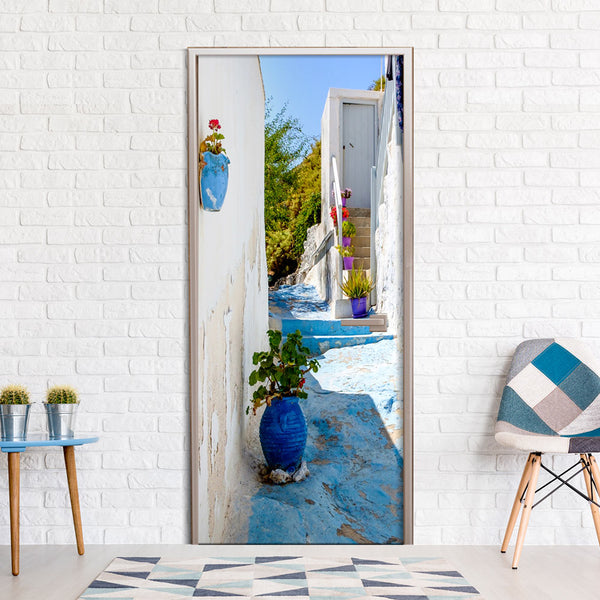 Papier peint de porte - Blue Alley 70x210cm Erroi sconto