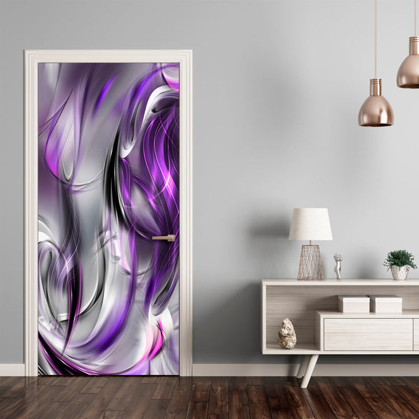 Papier peint de porte - Abstraction violette I 100x210cm Erroi prezzo