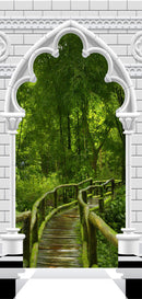 Carta da Parati Fotomurale per Porta - Gothic Arch And Jungle i 100x210 cm Erroi-2