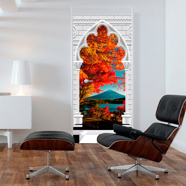 prezzo Porte Murale Porte Murale - Arc Gothique Et Mont Fuji I 100x210cm Erroi