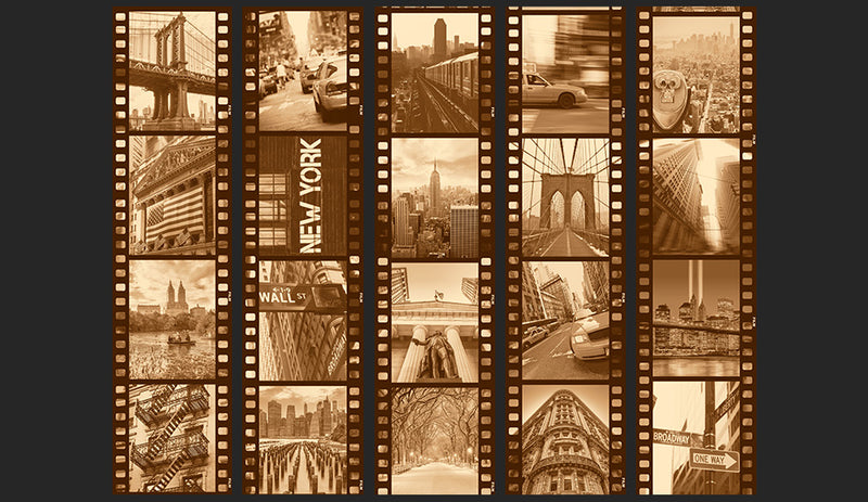 Fotomurale - New York - Collage Sepia 50X1000 cm Carta da Parato Erroi-2