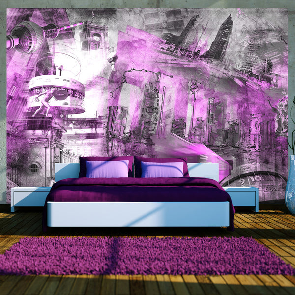 online Papier Peint Fresque - Berlin - Papier Peint Collage Violet Erroi