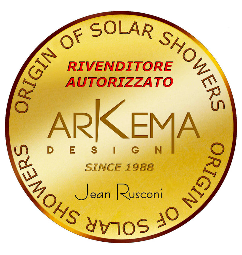 Doccia Solare da Esterno Giardino 30L Miscelatore Arkema Spring Fascia Inox Oro Van Gogh-8