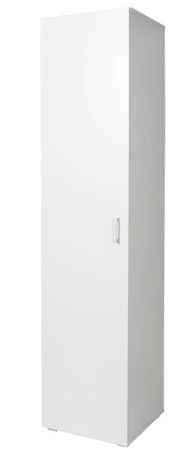 Armadio 1 Anta 5 Ripiani 45x45x195 cm in MDF Bianco-1