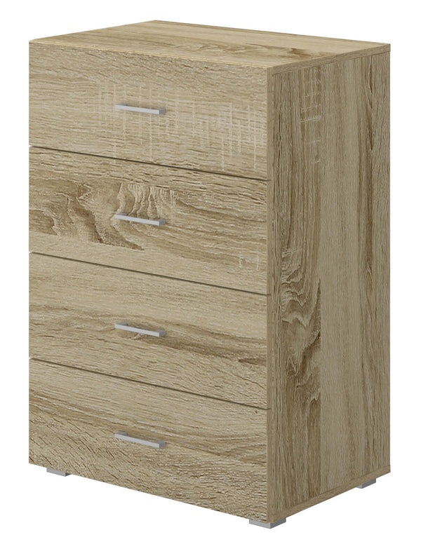 Commode 4 tiroirs 60x41x87 cm en MDF Chêne online