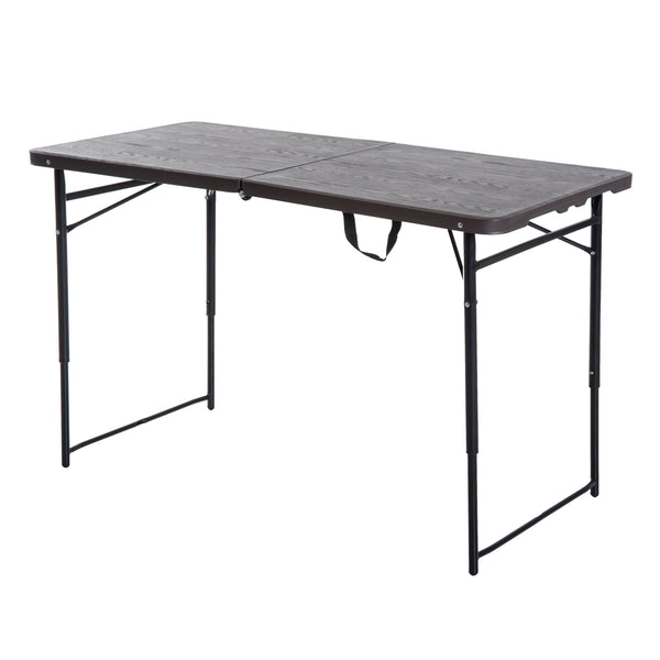 acquista Table de pique-nique de camping pliable dans un étui en polyéthylène 122x61x53 / 71,5 cm Marron