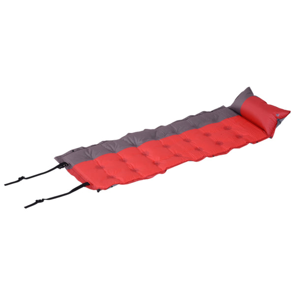 acquista Matelas de camping gonflable avec coussin PVC rouge 191x63x5 cm