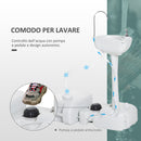 Lavabo Portatile da Campeggio 24L 83x50x103 cm con Ruote in HDPE  Grigio Chiaro-4