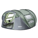 Tenda da Campeggio Pop Up 4-5 Persone 263,5x220x123 cm con Porte e Finestre Verde e Grigio-1