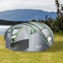 Tenda da Campeggio Pop Up 4-5 Persone 263,5x220x123 cm con Porte e Finestre Verde e Grigio-2