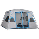 Tenda da Campeggio 4-8 Persone 4x2,75x2,1m in Tessuto Taffetà Grigio-1