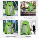 Tenda Doccia da Campeggio 126x124x189 cm in Poliestere Verde-7