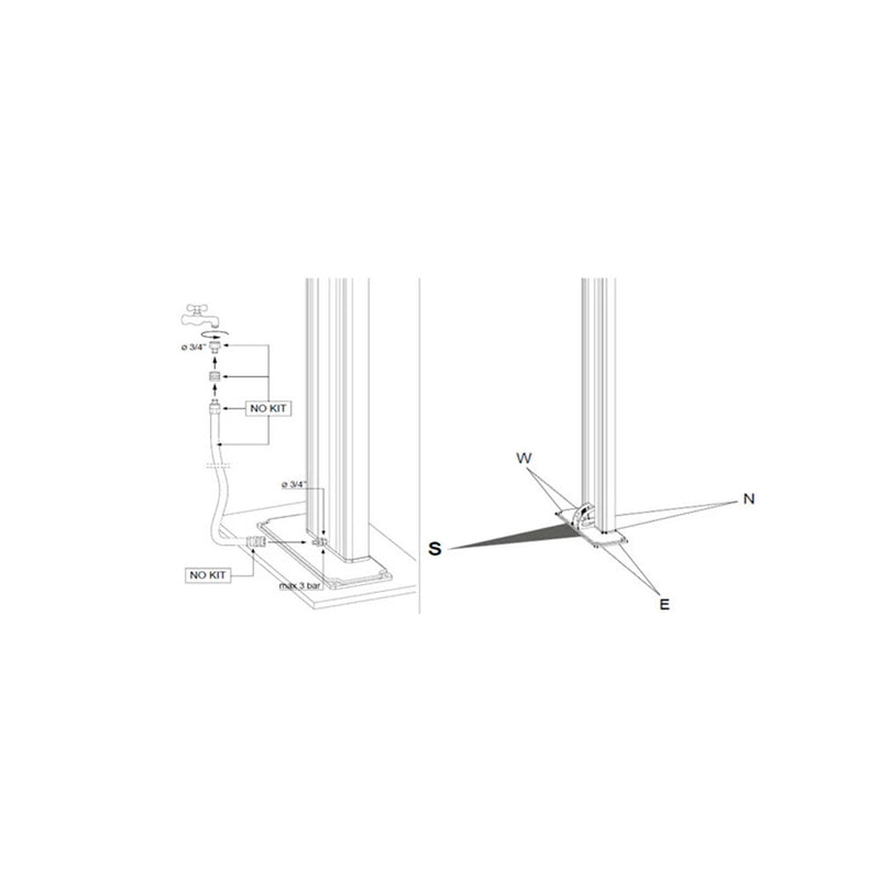 Doccia Solare da Esterno Giardino 30L Miscelatore Arkema Spring S Fascia Inox Verde-6