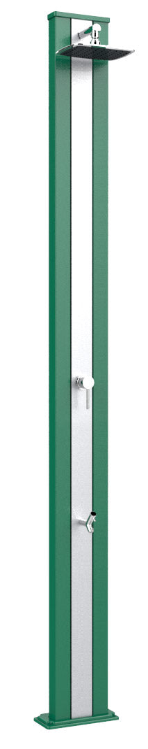 prezzo Doccia Solare da Esterno Giardino 30L Miscelatore e Lavapiedi Arkema Spring S Fascia Inox Verde