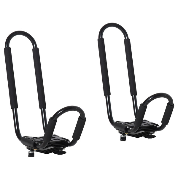 online Lot de 2 Supports Porte Kayak 46x16,5x47 cm Fixation Universelle pour Barres de Toit Noir