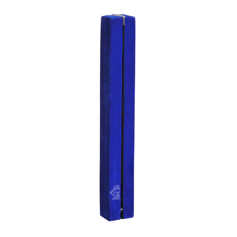 Trave da Ginnastica per Allenamento Imbottita in Legno Blu 240x10x6.5 cm -9