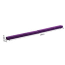 Trave da Ginnastica per Allenamento Imbottita in Legno Viola 240x10x6.5 cm -5