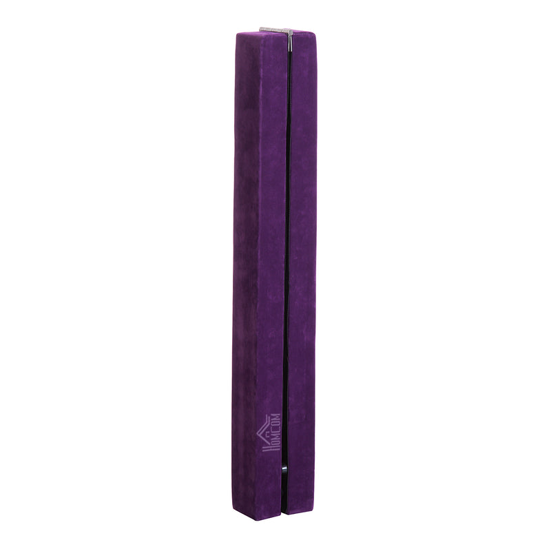 Trave da Ginnastica per Allenamento Imbottita in Legno Viola 240x10x6.5 cm -9