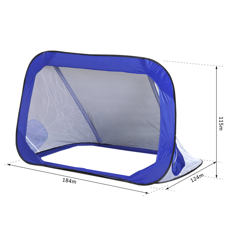 Rete da Calcio Pop Up per Bambini Pieghevole con Borsa Blu 184x124x115 cm -3