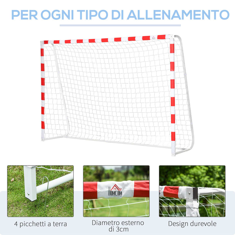 Porta da Calcio 302x83x201 cm in Plastica Bianca-4