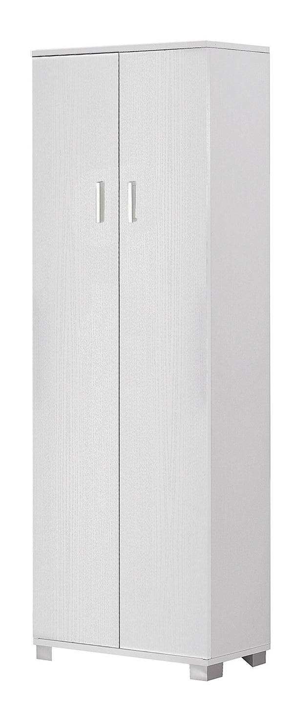 acquista Armoire 2 Portes 62x178x34 cm Blanc Flammé