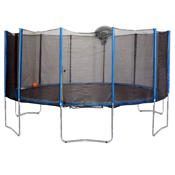 acquista Trampoline Ø366 cm avec filet de sécurité et panier de basket NBA