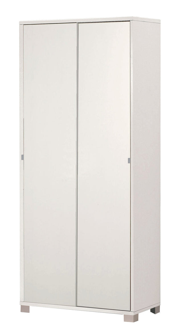 sconto Armoire 2 portes coulissantes 82x190x42 cm Blanc Flammé