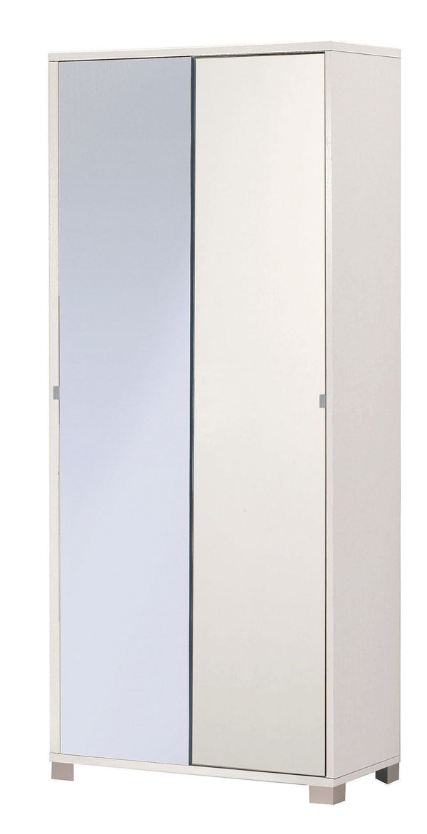 Armoire 2 Portes Coulissantes avec Miroir 82x190x41 cm Blanc Flammé online