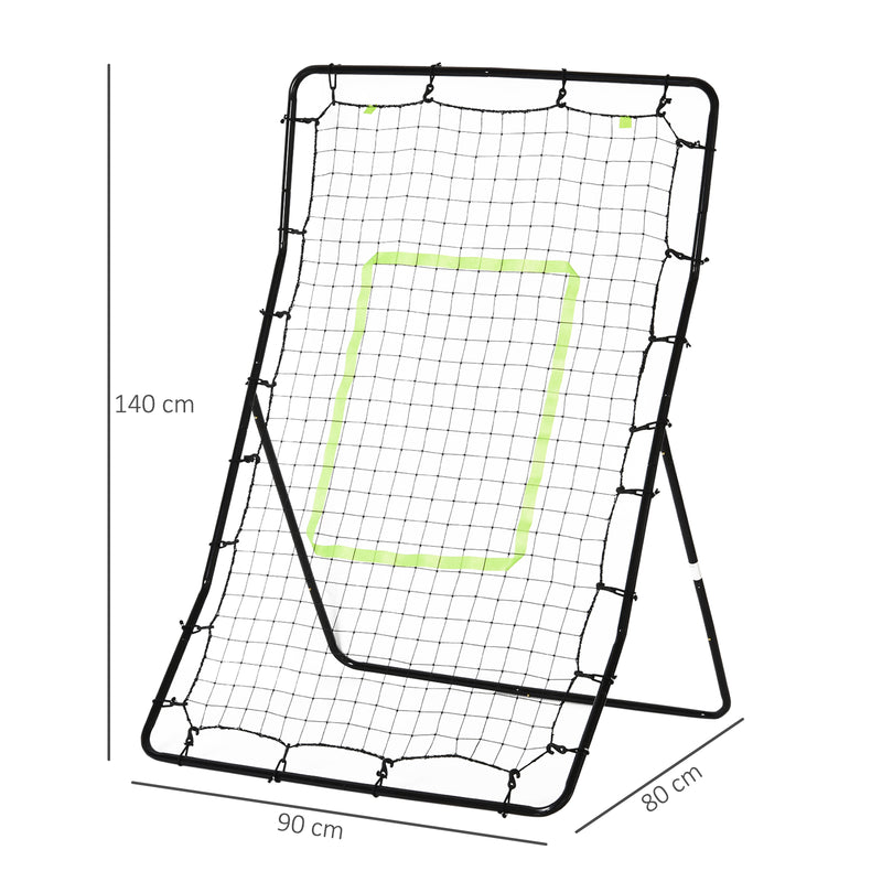 Rete Elastica Rimbalzo da Calcio e Rugby Rimbalzatore Portatile 90x80x140 cm -3