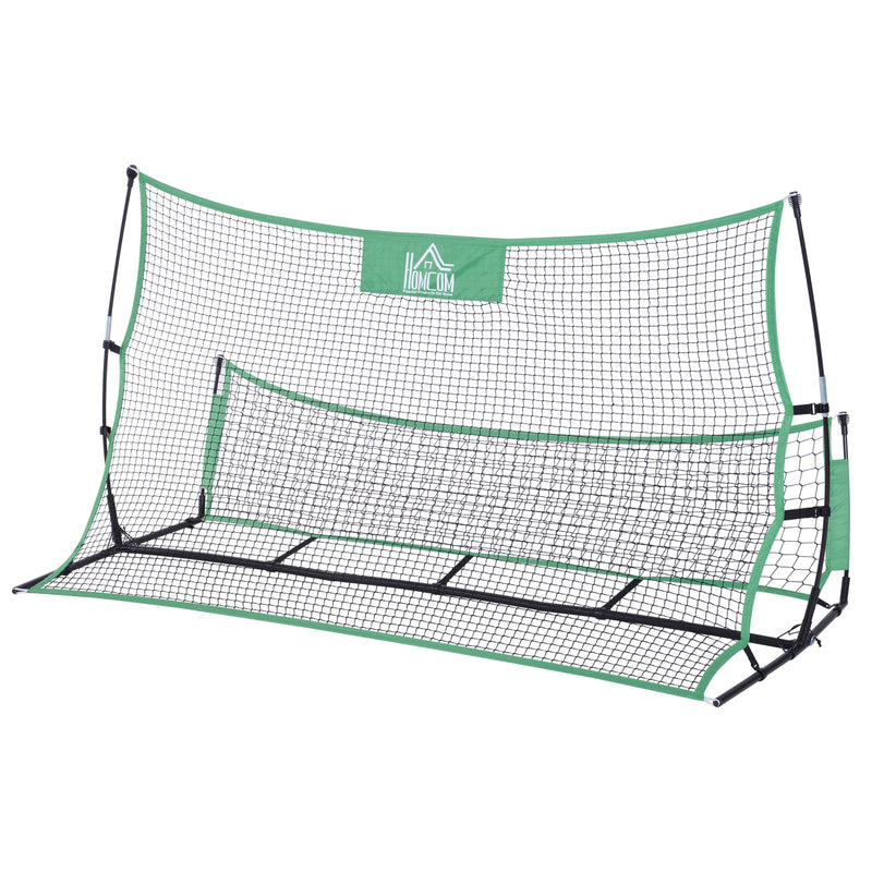 Rete da Calcio con Rimbalzatore per Allenamento in Acciaio 214x100x118 cm -1