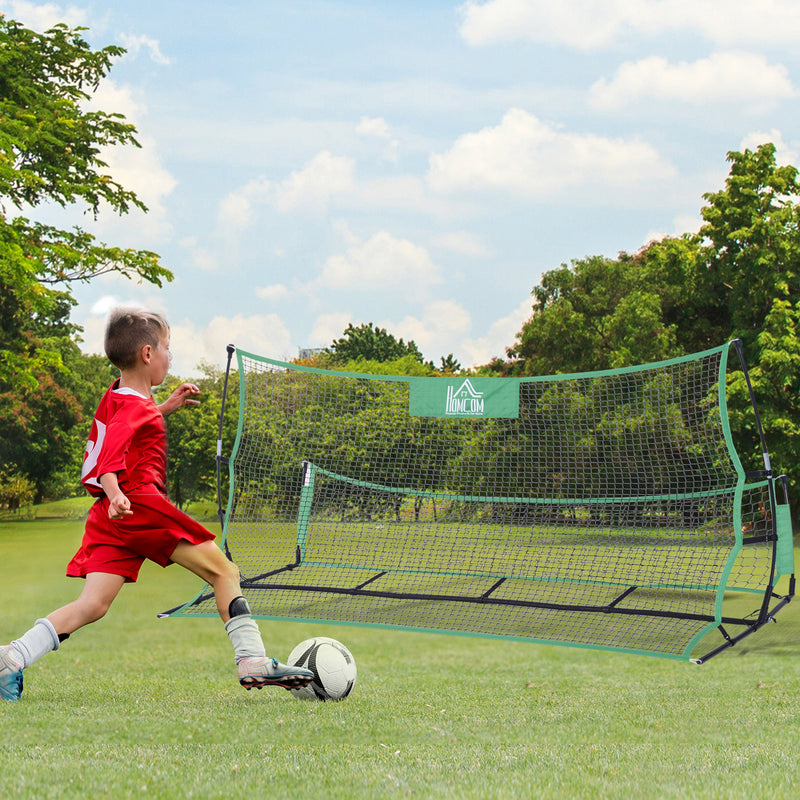 Rete da Calcio con Rimbalzatore per Allenamento in Acciaio 214x100x118 cm -2