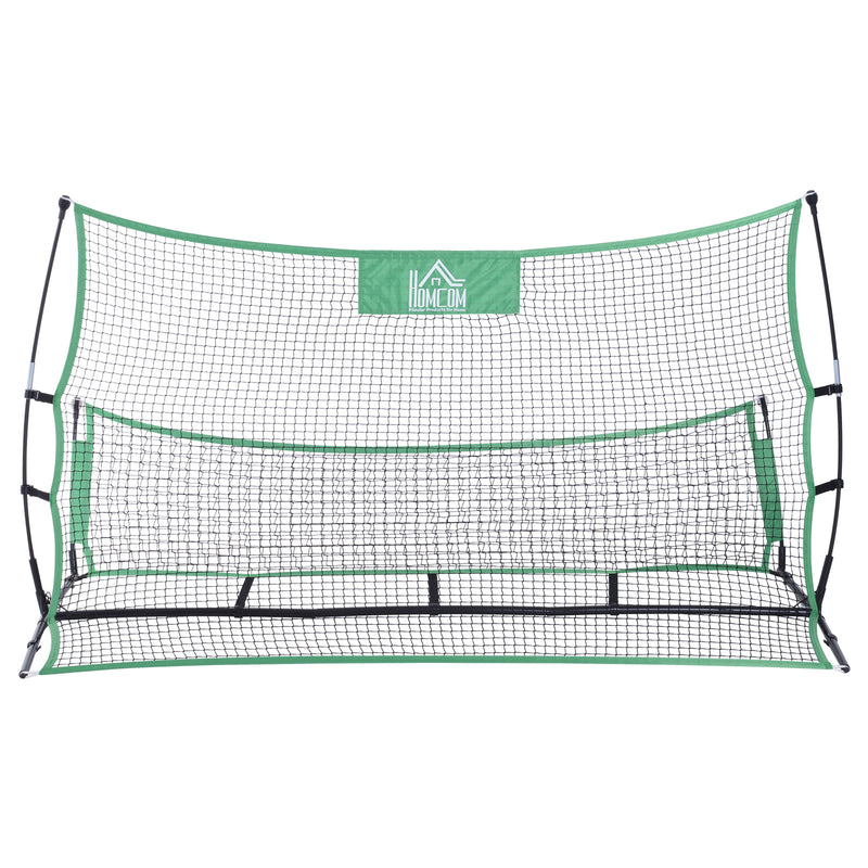 Rete da Calcio con Rimbalzatore per Allenamento in Acciaio 214x100x118 cm -4