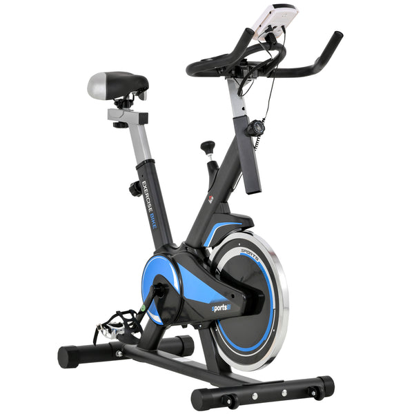 Spin Bike Vélo d'appartement 10 kg Volant d'inertie avec écran LCD noir et bleu sconto