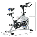 Cyclette con Trasmissione Cinghia in Acciaio e ABS Argento e Nero-3