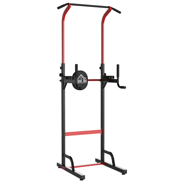 Station Multifonction pour Push-ups de Traction Abdominale en Acier Power Tower Noir et Rouge prezzo