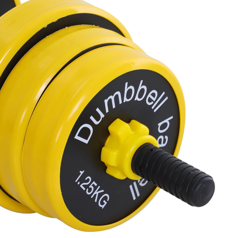 Bilanciere e Manubrio Componibile 2 in 1 20Kg  Giallo-8