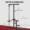 Stazione Fitness Multifunzione 107Lx120x190 cm con Panca e Cavo Regolabile Nero-7