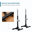 Set 2 Supporti Bilanciere Capacità 110Kg 55x57x105-170 cm Nero-5