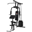 Stazione Fitness Multifunzione 148x108x207 cm in Acciaio Nero-1