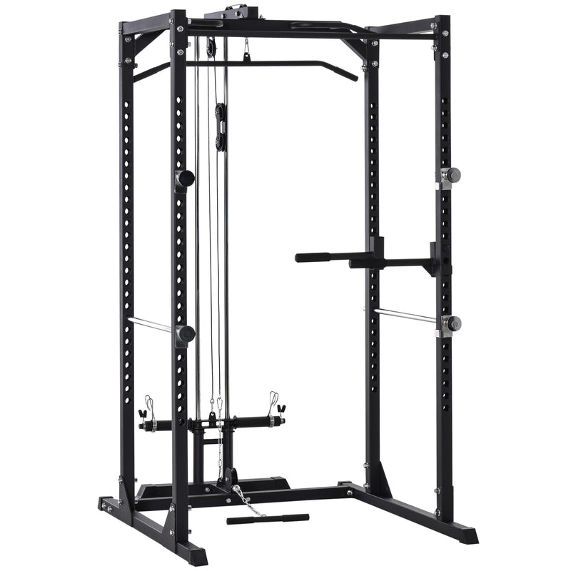 Stazione Fitness Multifunzione 155x118x220 cm in Acciaio Nera-1