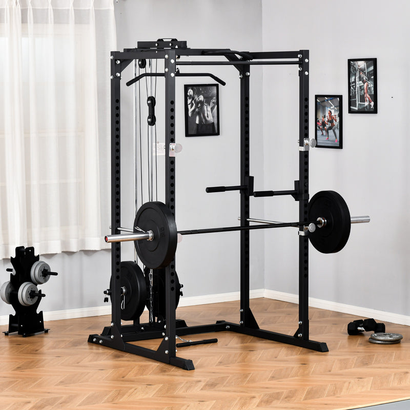 Stazione Fitness Multifunzione 155x118x220 cm in Acciaio Nera-2